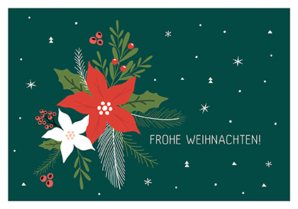 Postkarte - La Card - Weihnachtsstern, dunkelgrün