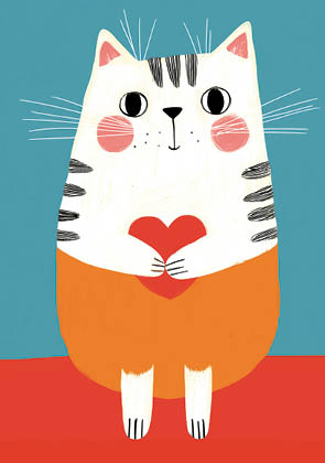 Postcard – darilarifari – Cat with a heart