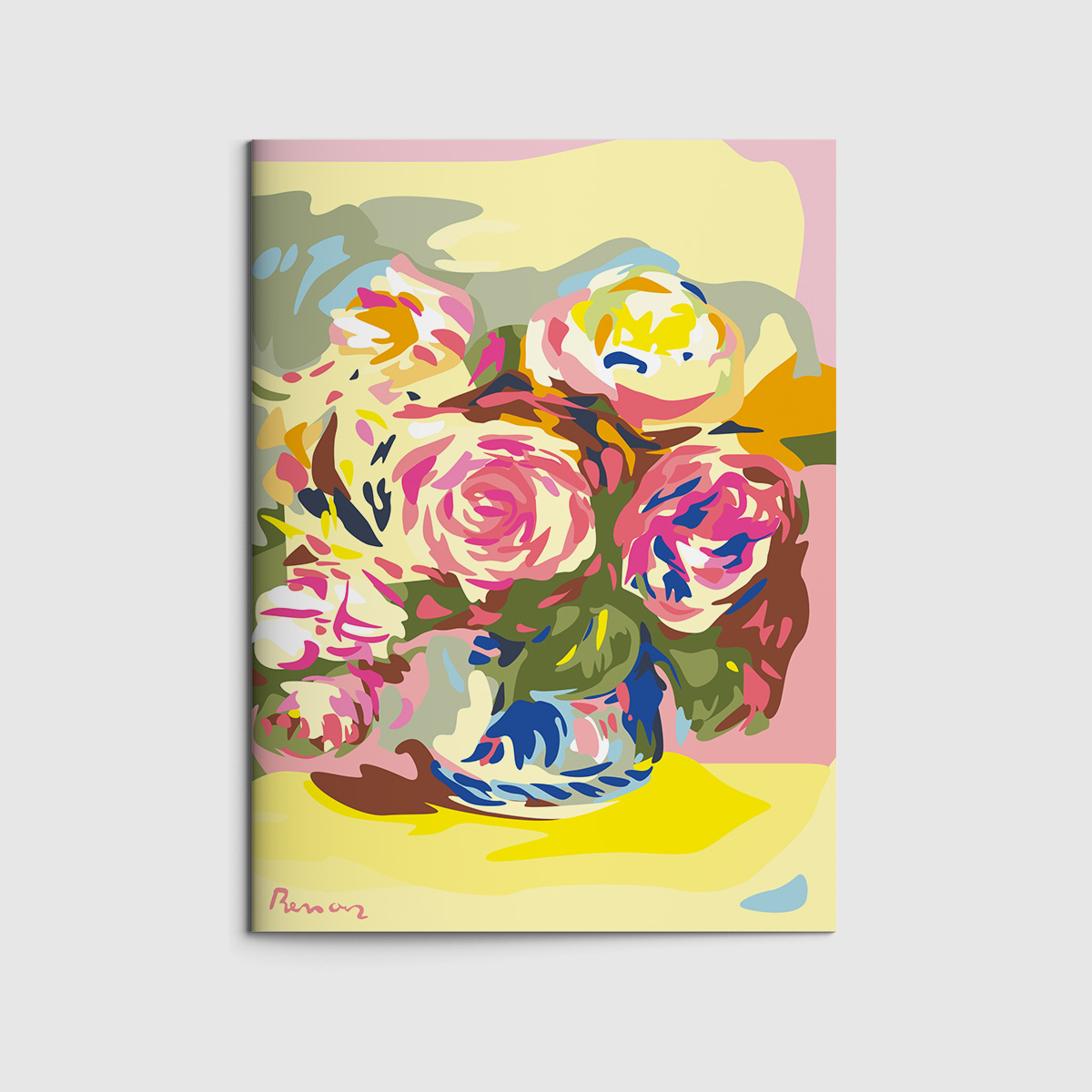Booklet A6 - Museum Art - Vase de roses, Renoir