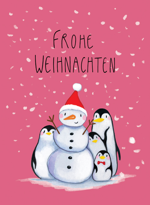 Postkarte - Tabea Güttner - Frohe Weihnachten Schneemann