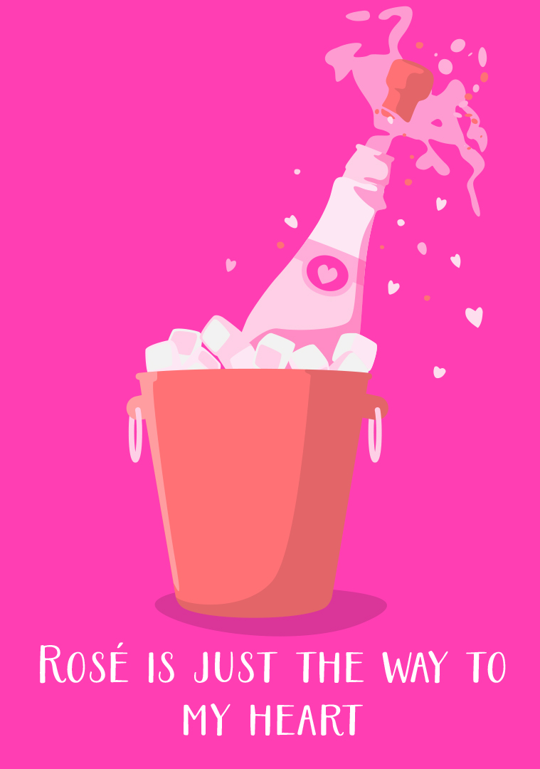 Postcard - luminous - Rosé is just the way