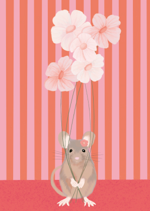 Postkarte - Toni Starck - Flowermouse Postkarte - Toni Starck - Flowermouse