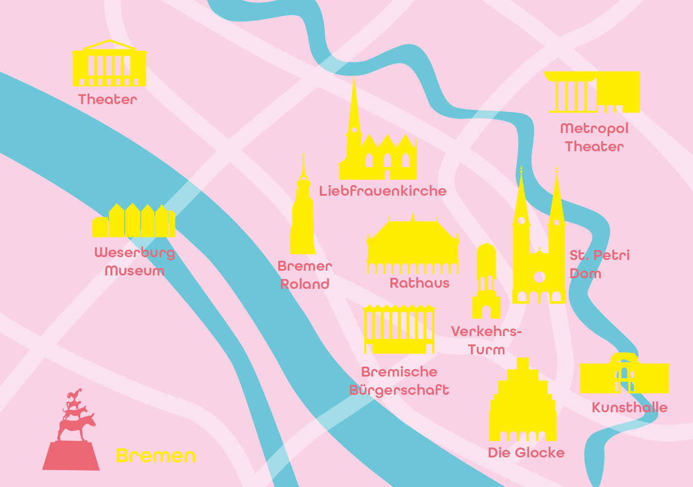 Postcard - Bon Voyage - Bremen Minimap