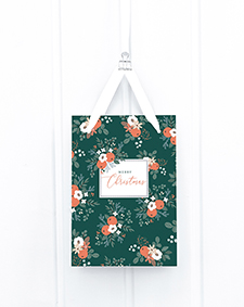 Geschenktüte Midi - Christrosen, grün Geschenktüte Midi - Christrosen, grün