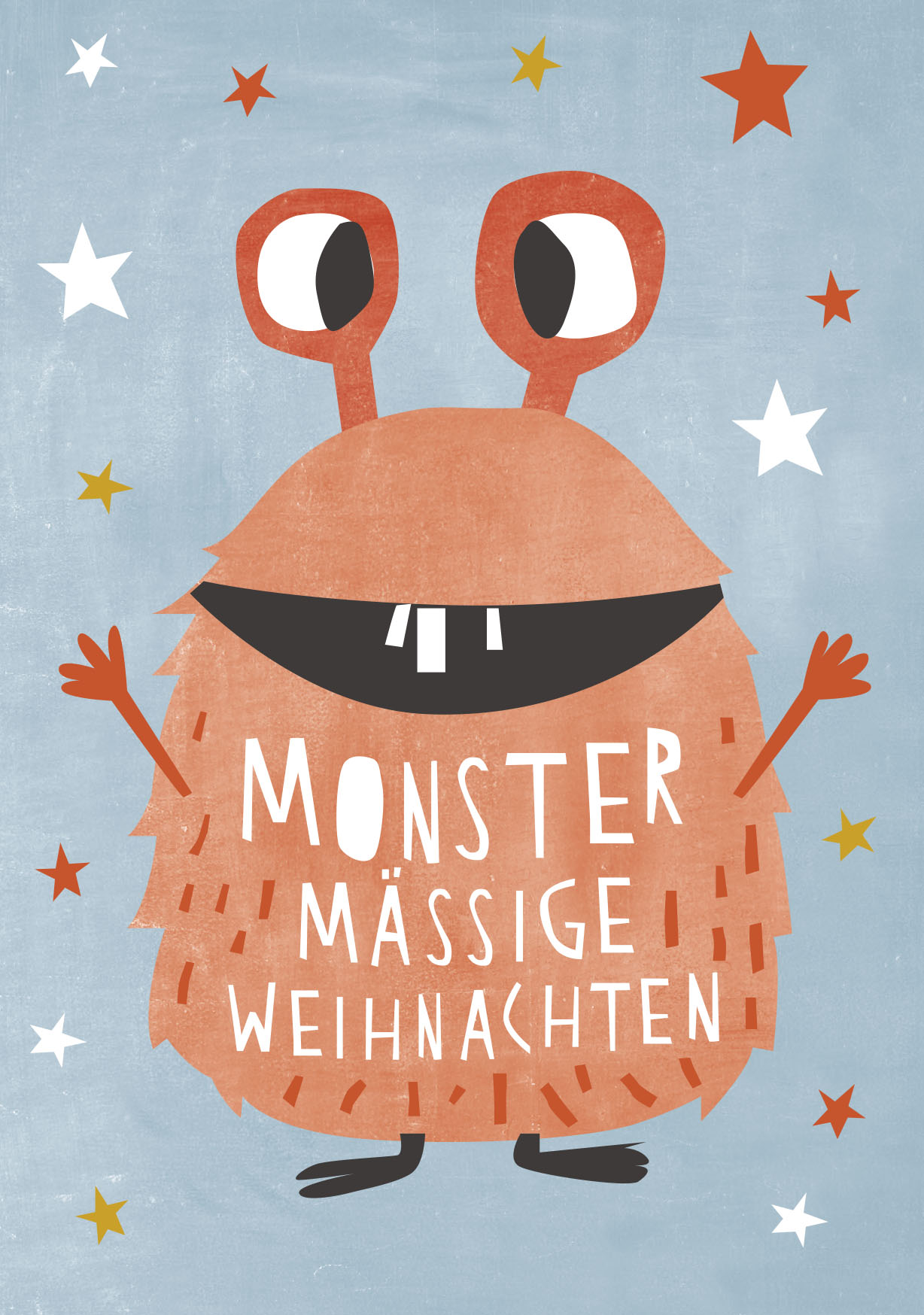 Postkarte - Designfräulein - Monstermässige Weihnachten
