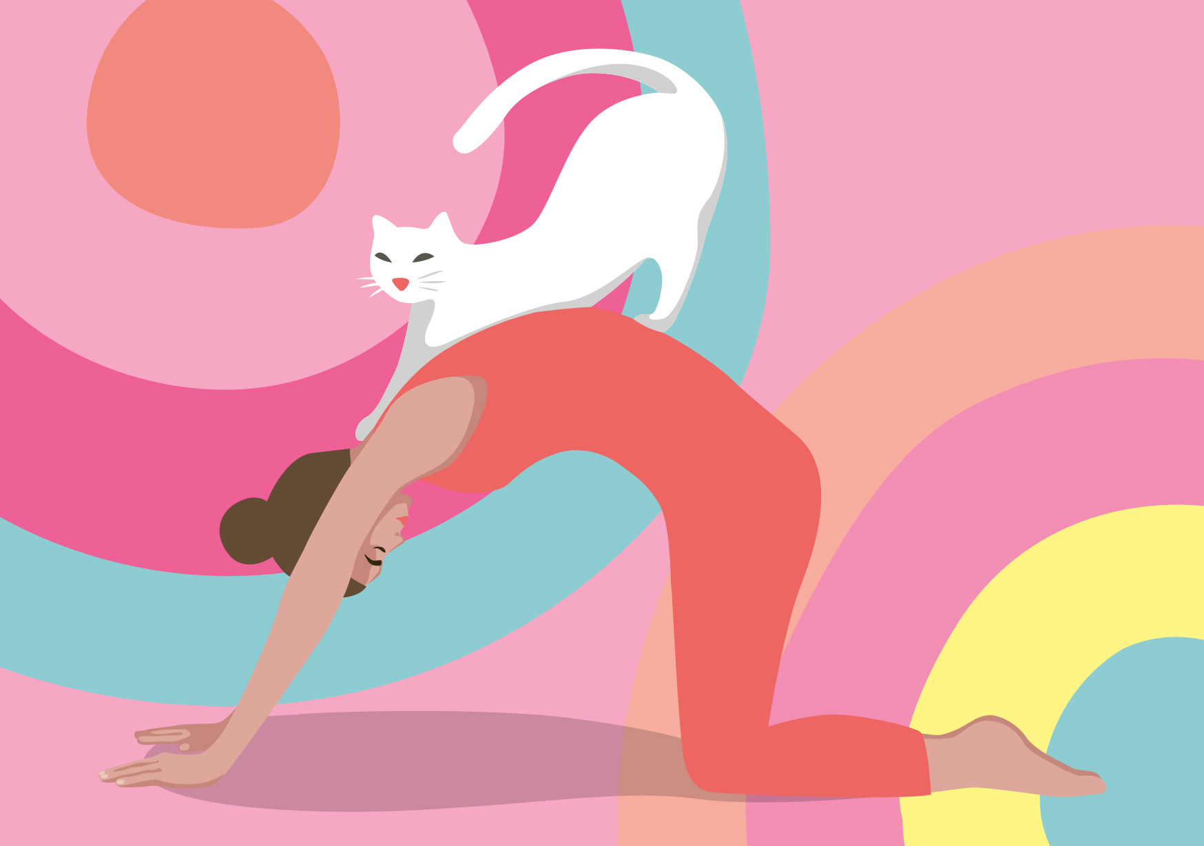 Postkarte - Happiness - Yoga Cat
