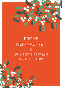 Klappkarte C6 - La Card - Mistelzweige, orange